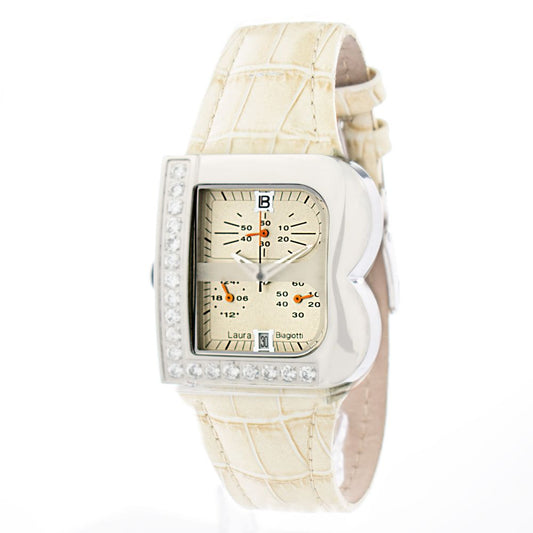 Montre de Luxe en Cuir Beige Laura Biagiotti - Élégance Intemporelle