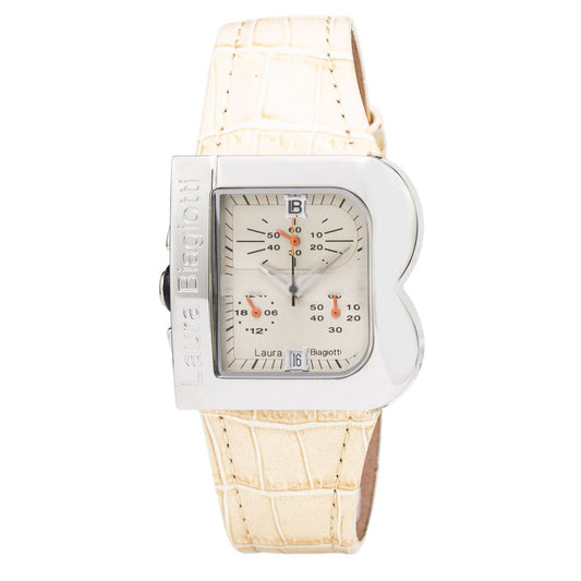 Montre de Luxe en Cuir Beige Laura Biagiotti - Élégance et Précision