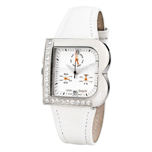 Montre de Luxe en Cuir Blanc pour Femme - Laura Biagiotti