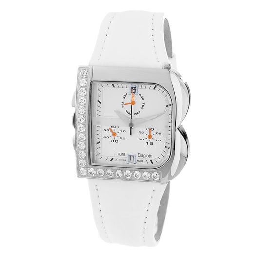 Montre de Luxe en Cuir Blanc Laura Biagiotti - Élégance Féminine