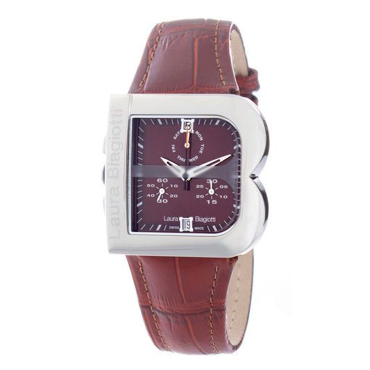 Montre de Luxe en Cuir Marron Laura Biagiotti - Élégance Intemporelle