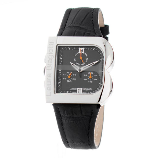 Montre de Luxe en Cuir Noir Laura Biagiotti - Élégance Intemporelle