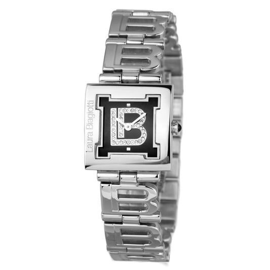 Montre de soirée en acier inoxydable argenté Laura Biagiotti