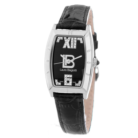 Laura Biagiotti Black Leather Dress Watch for Women