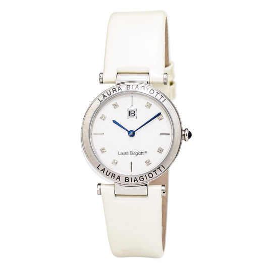Laura Biagiotti Beige Leather Dress Watch - Timeless Elegance