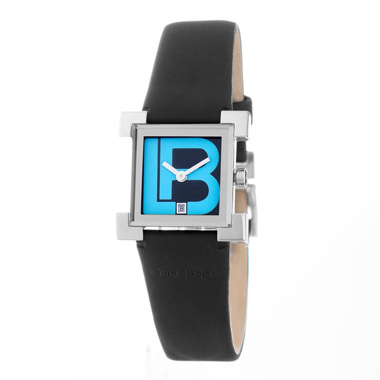 Montre de soirée en cuir noir Laura Biagiotti