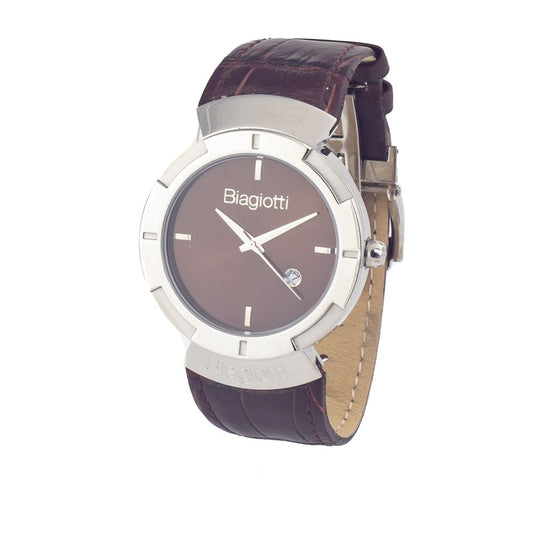 Montre habillée en cuir marron pour homme Laura Biagiotti