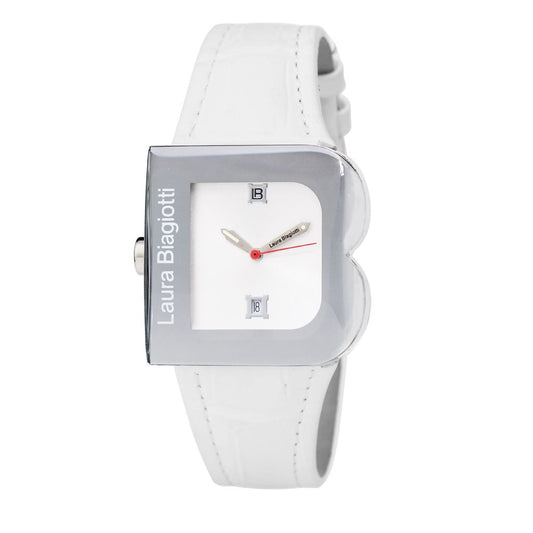 Montre de Luxe Femme en Cuir Blanc Laura Biagiotti