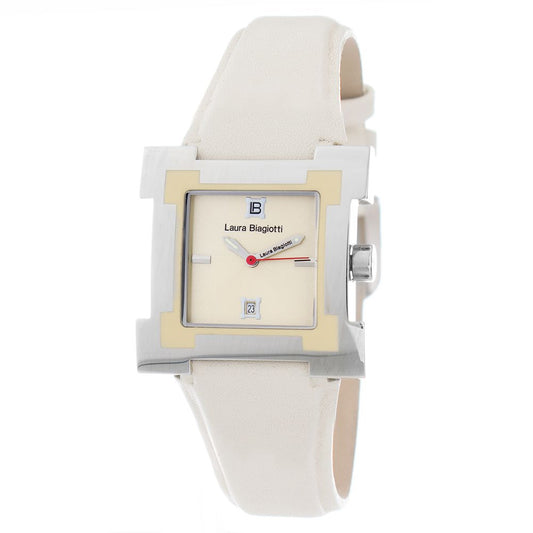 Montre de Luxe en Cuir Beige Laura Biagiotti - Élégance Intemporelle