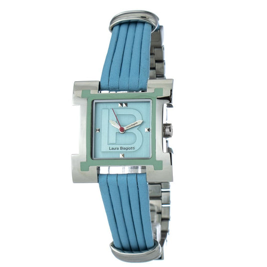 Montre de soirée en cuir bleu Laura Biagiotti