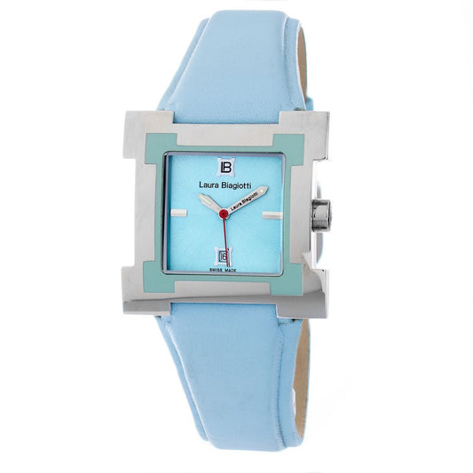 Montre de soirée en cuir bleu Laura Biagiotti