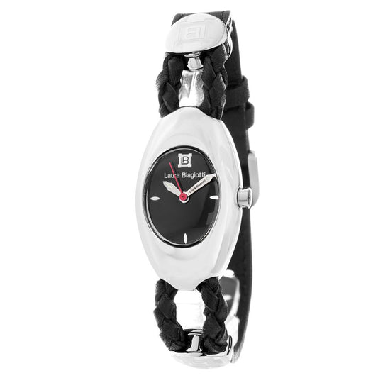 Montre de Luxe en Cuir Noir Laura Biagiotti - Élégance Intemporelle