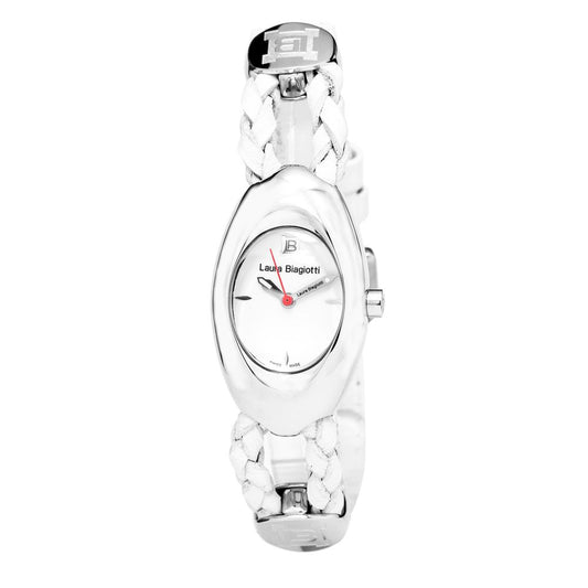 Montre de Luxe Femme en Cuir Blanc Laura Biagiotti