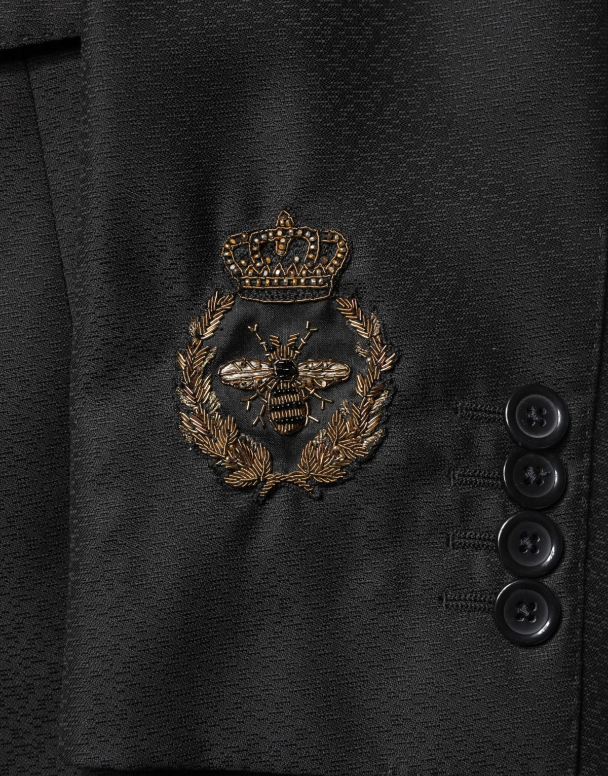 Dolce & Gabbana Costume Noir Embelli Single Breasted 2 Pièces