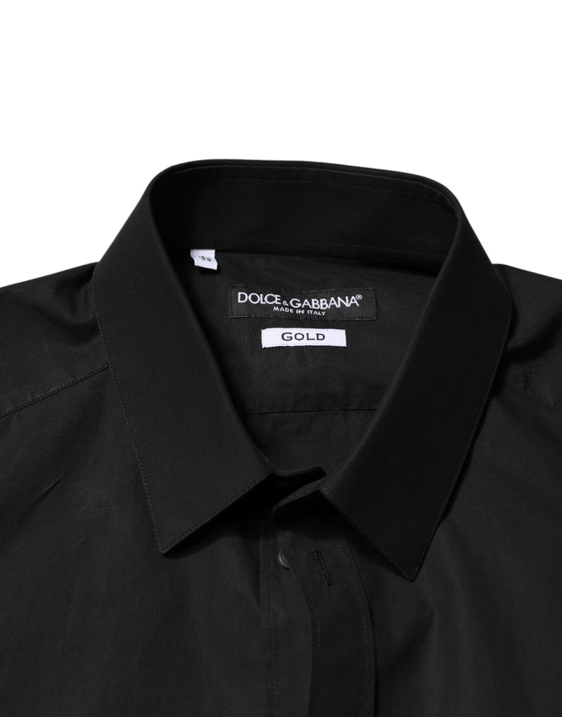Chemise habillée formelle pour homme Dolce &amp; Gabbana en coton noir et or