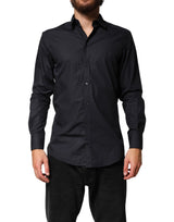 Chemise habillée Dolce &amp; Gabbana noire en coton à manches longues