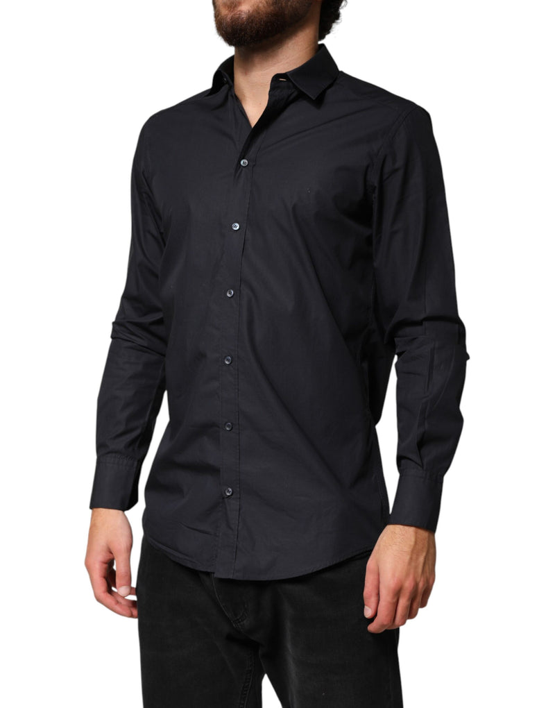 Chemise habillée Dolce &amp; Gabbana noire en coton à manches longues