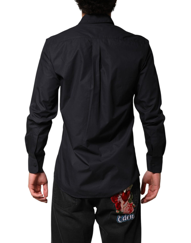 Chemise habillée Dolce &amp; Gabbana noire en coton à manches longues