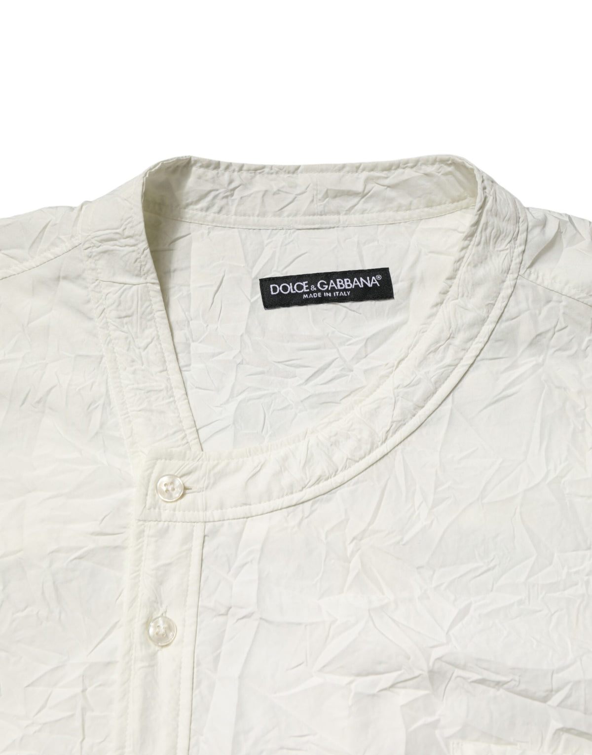 Dolce & Gabbana White Cotton Long Sleeve Shirt for Men