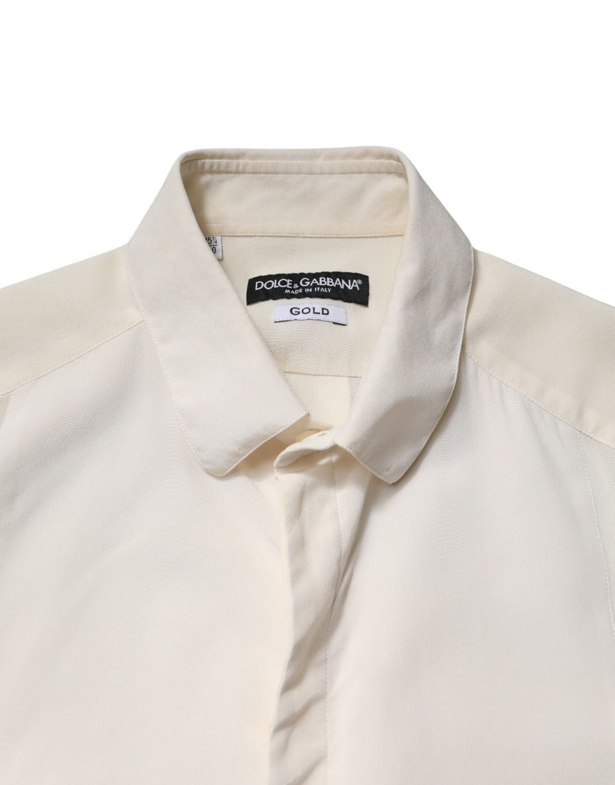 Chemise habillée Dolce &amp; Gabbana pour homme en soie blanc cassé et or