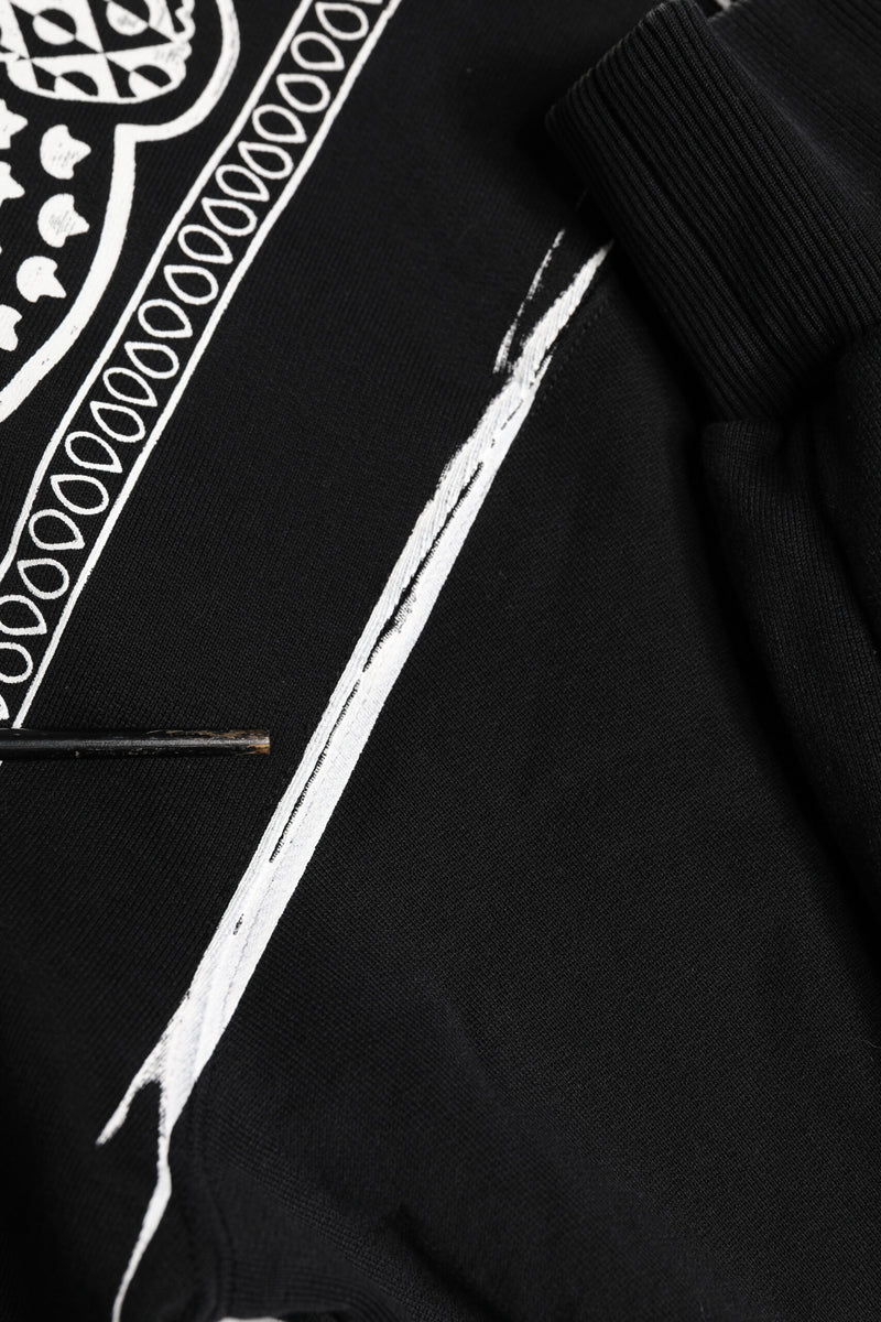 Dolce & Gabbana Black Bandana Hooded Men Sweatshirt Sweater
