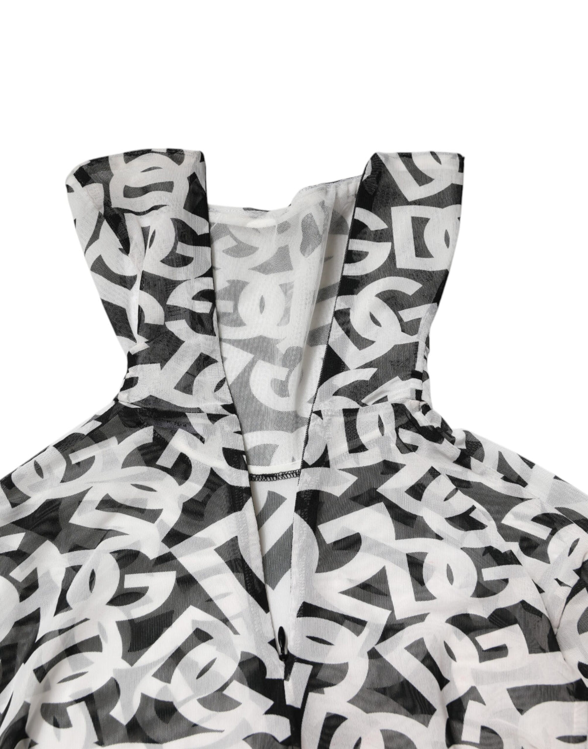 Haut à col roulé blanc à manches longues et logo DG Dolce &amp; Gabbana