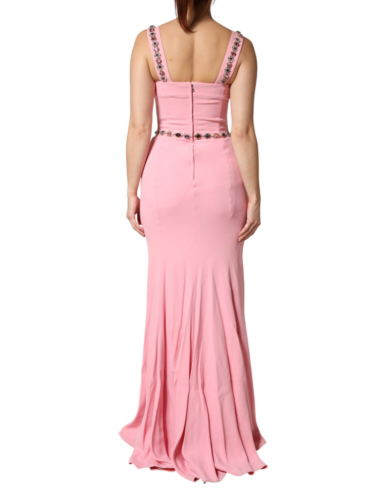 Dolce & Gabbana Pink Embellished Mermaid Gown Dress