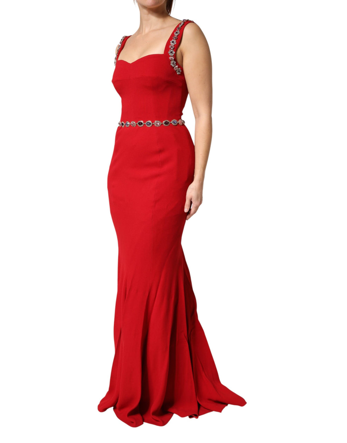 Robe Longue Dolce & Gabbana en Cristaux Rouges