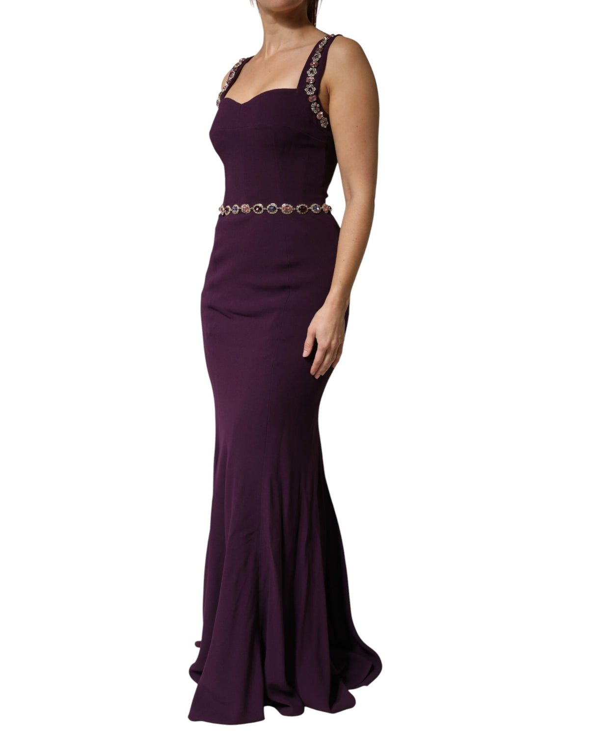 Dolce & Gabbana Violet Embellished Sheath Mermaid Gown