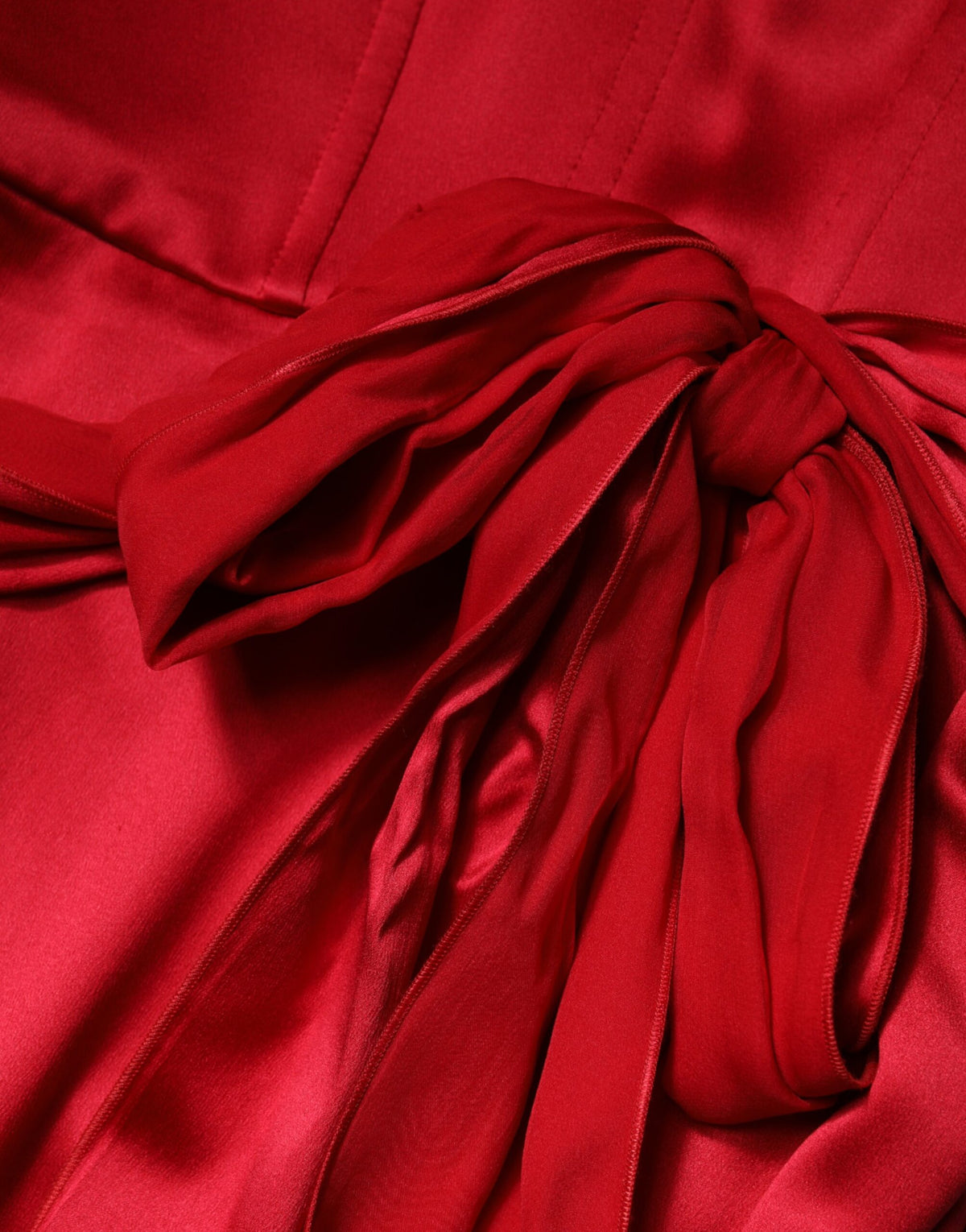 Robe Longue Sans Manches en Soie Rouge Dolce & Gabbana