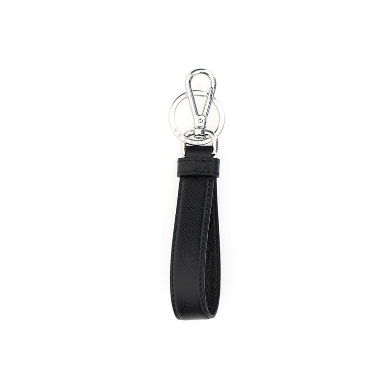 Porte-clés Prada en acier inoxydable noir