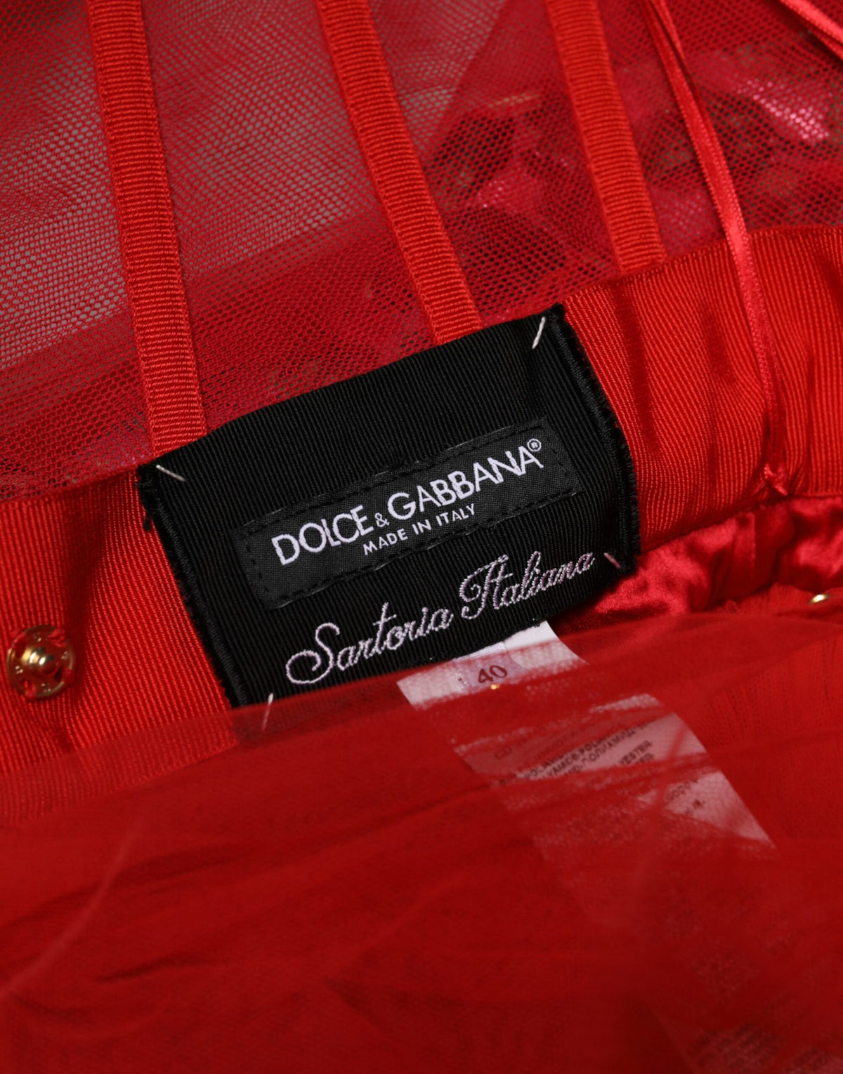 Dolce & Gabbana Robe A-ligne Rouge Fleurie Off-Shoulder