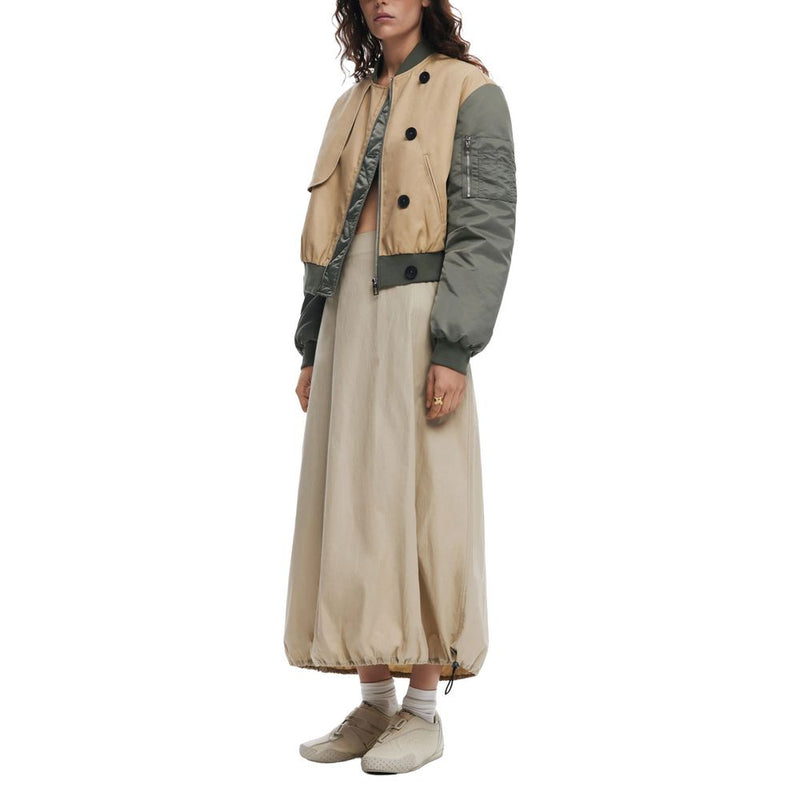 Desigual FAL_BECQUER Beige Cotton Long Skirt for Women