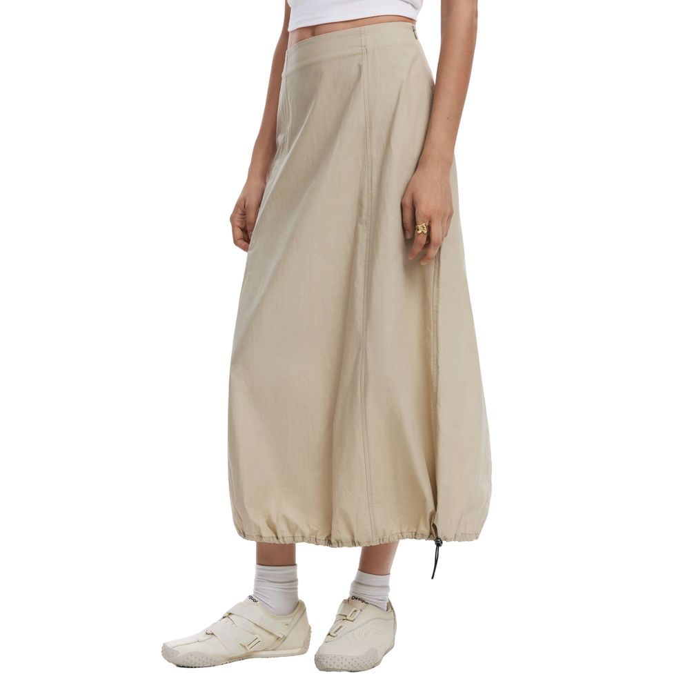 Desigual FAL_BECQUER Beige Cotton Long Skirt for Women