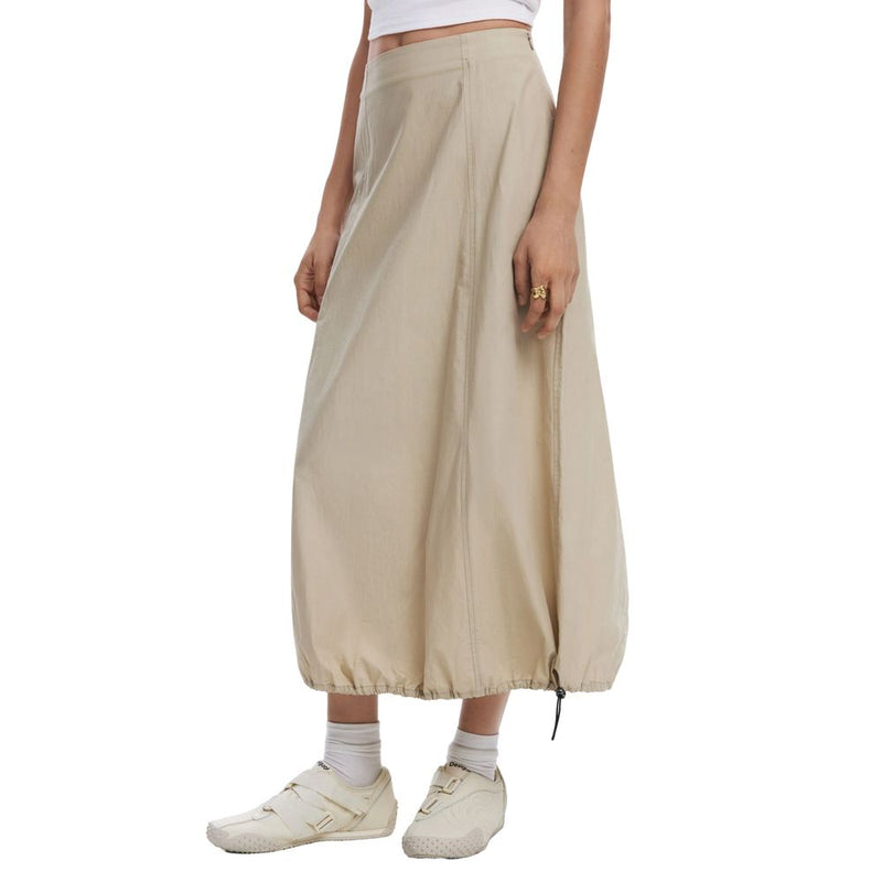 Desigual FAL_BECQUER Beige Cotton Long Skirt for Women