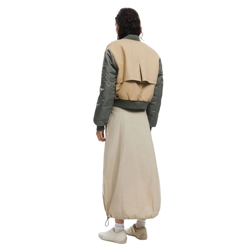 Desigual FAL_BECQUER Beige Cotton Long Skirt for Women