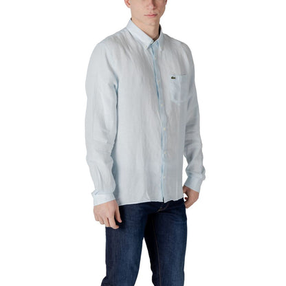 Chemise Lacoste en lin bleu