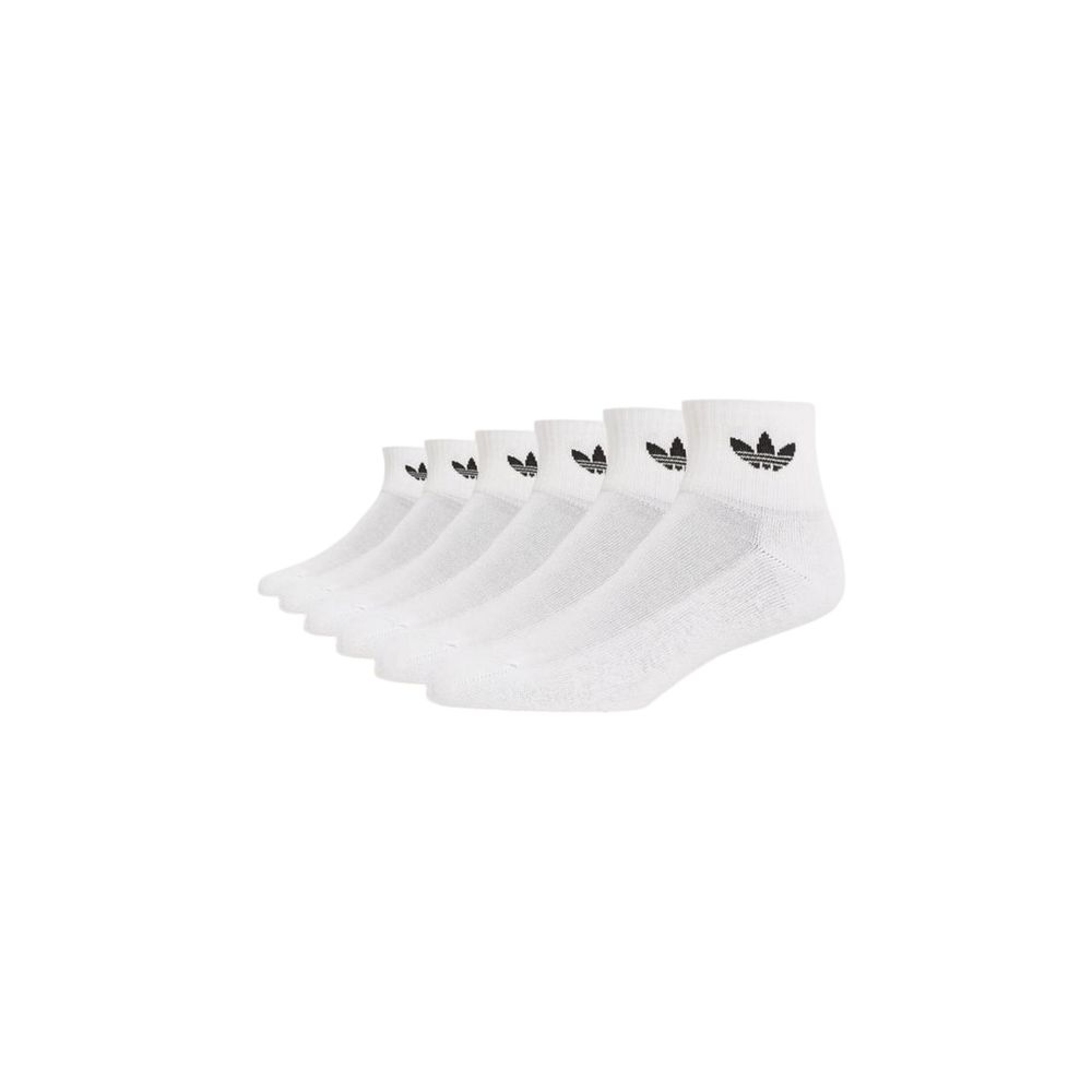 Adidas Originals White Cotton Socks - 6-Pair Pack for Men
