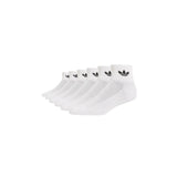 Adidas Originals White Cotton Socks - 6-Pair Pack for Men