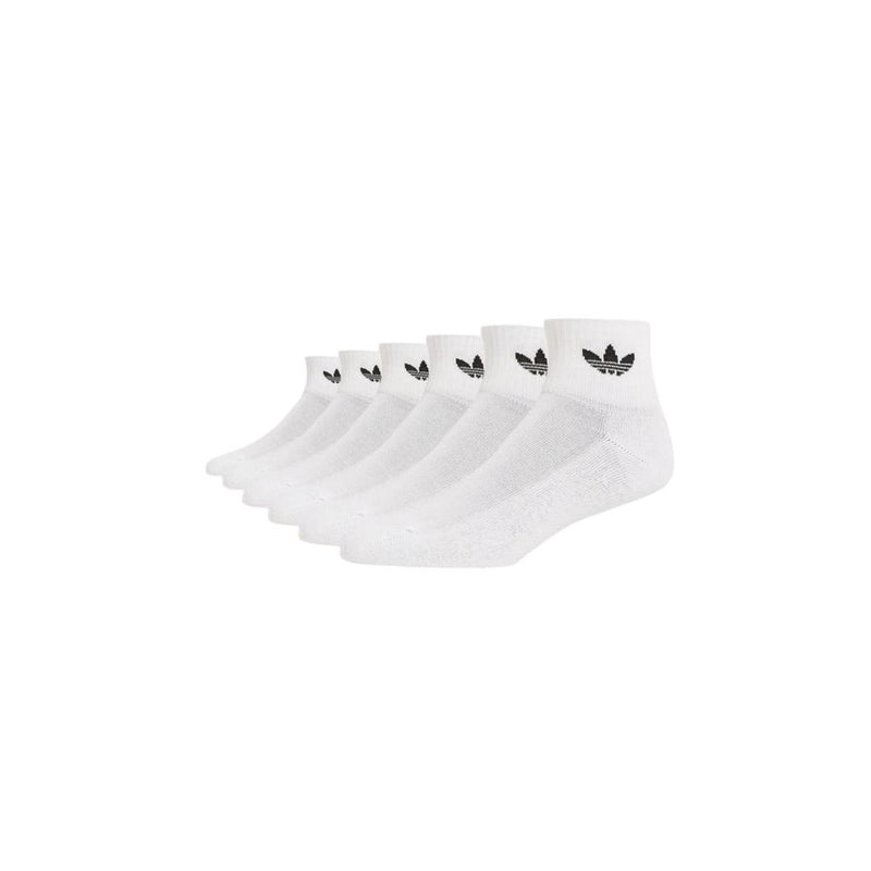Adidas Originals White Cotton Socks - 6-Pair Pack for Men