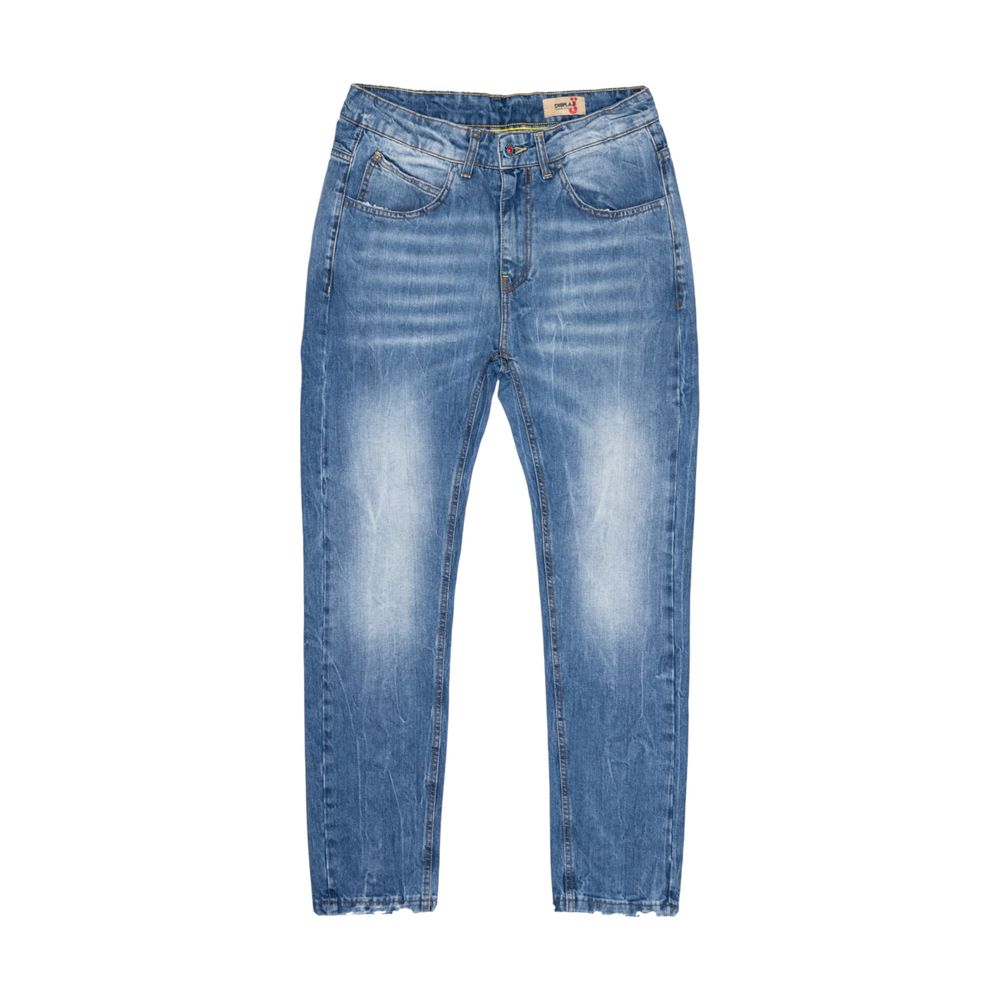 Displaj Blue Cotton Relaxed Fit Jeans for Men