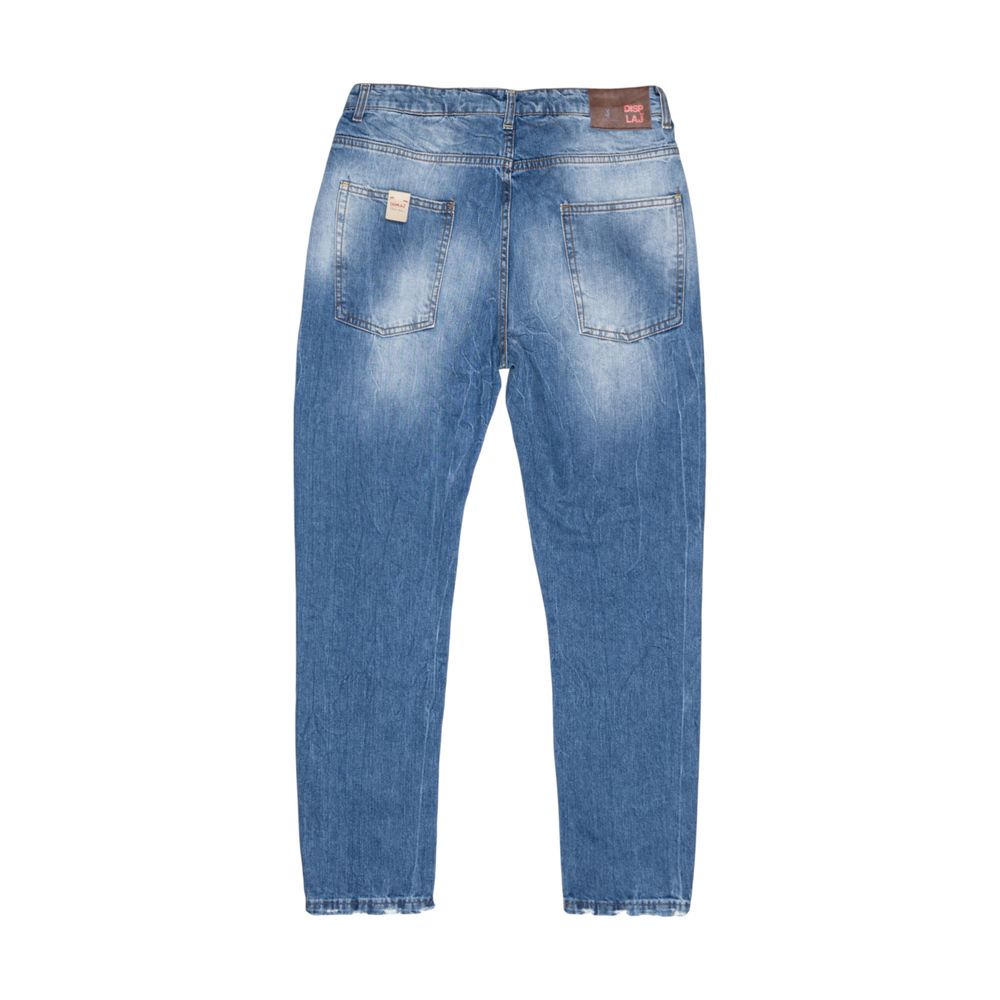 Displaj Blue Cotton Relaxed Fit Jeans for Men