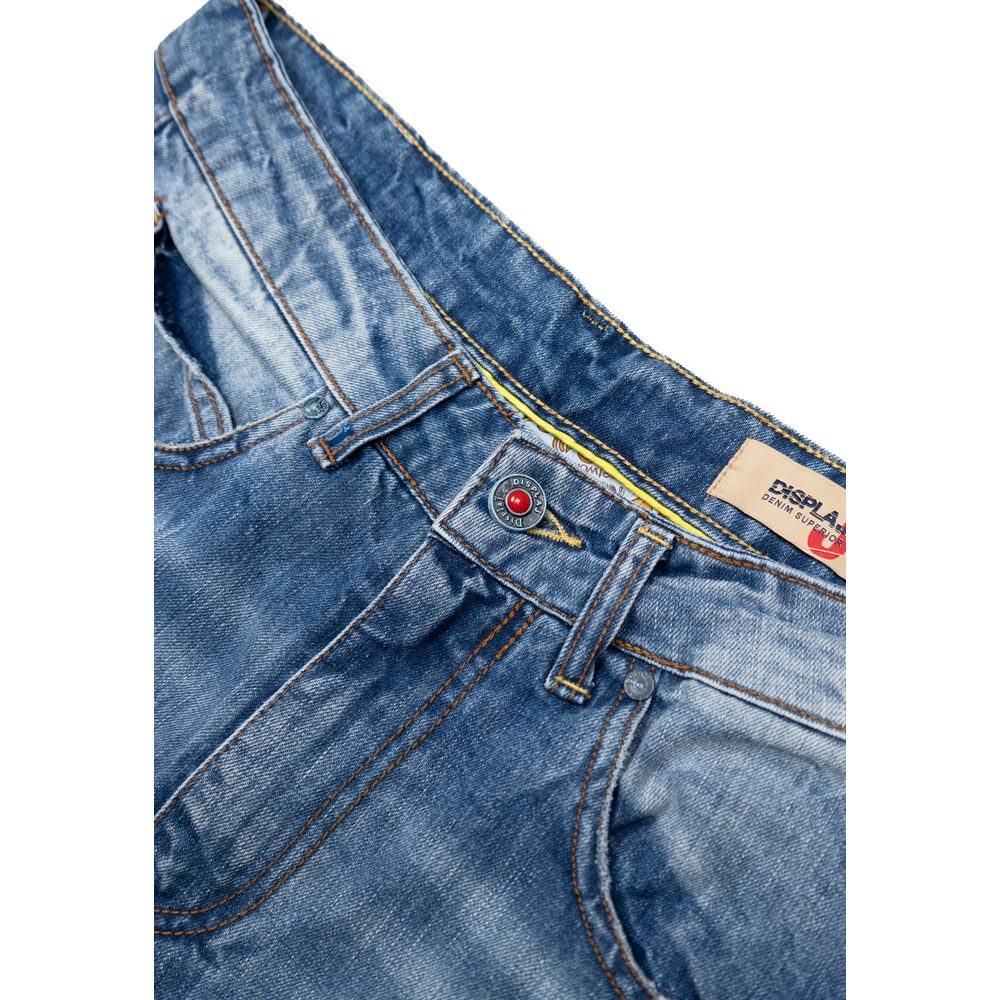 Displaj Blue Cotton Relaxed Fit Jeans for Men