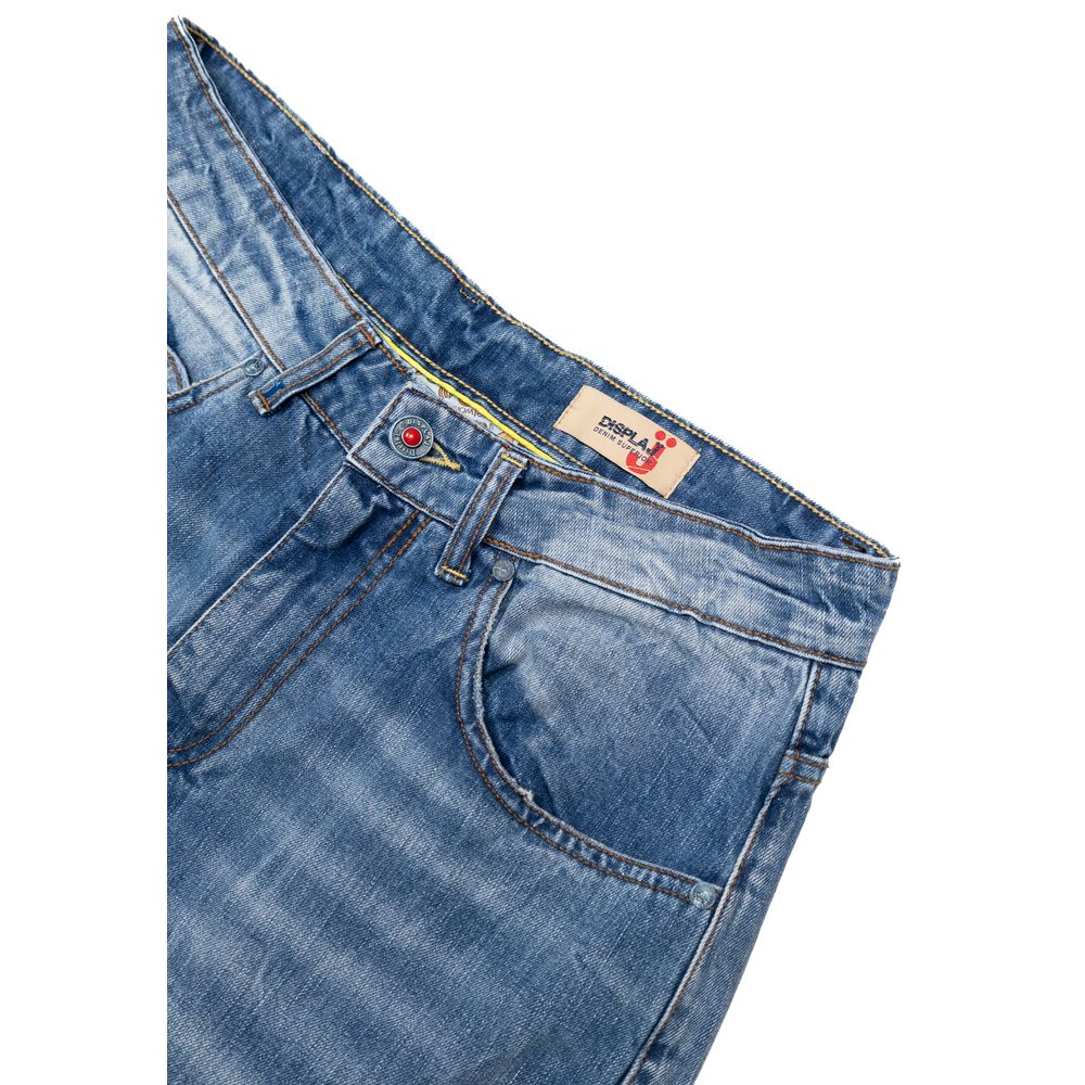 Displaj Blue Cotton Relaxed Fit Jeans for Men