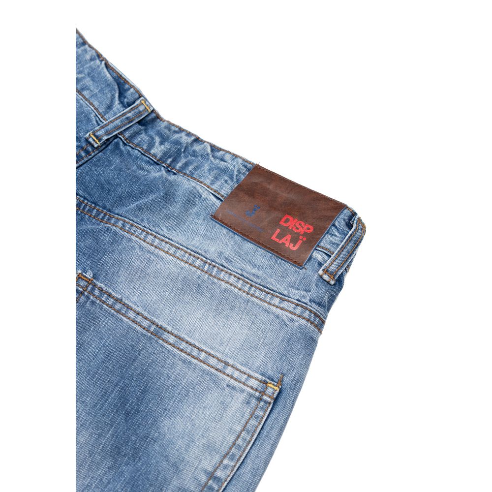 Displaj Blue Cotton Relaxed Fit Jeans for Men