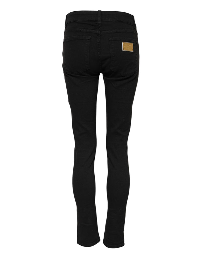 Dolce & Gabbana Jeans en Denim Skinny Noir en Coton