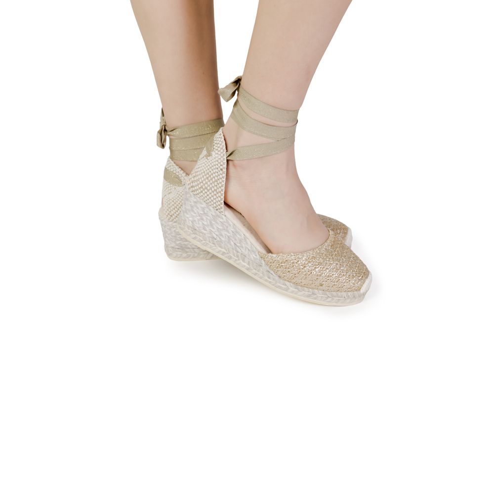 Espadrilles grises en coton à talons hauts