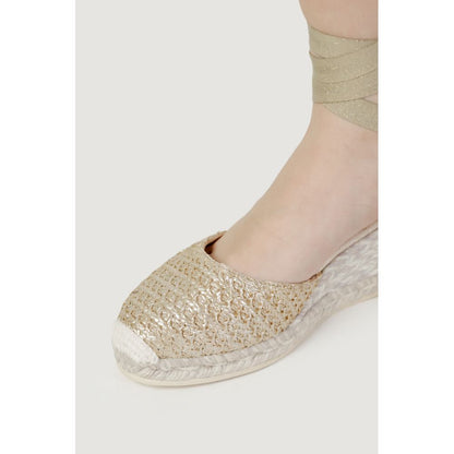 Espadrilles grises en coton à talons hauts