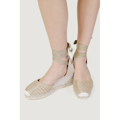 Espadrilles grises en coton à talons hauts