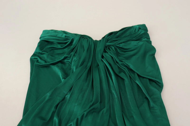 Dolce & Gabbana Dark Green High Waist Midi Skirt - Pencil Cut